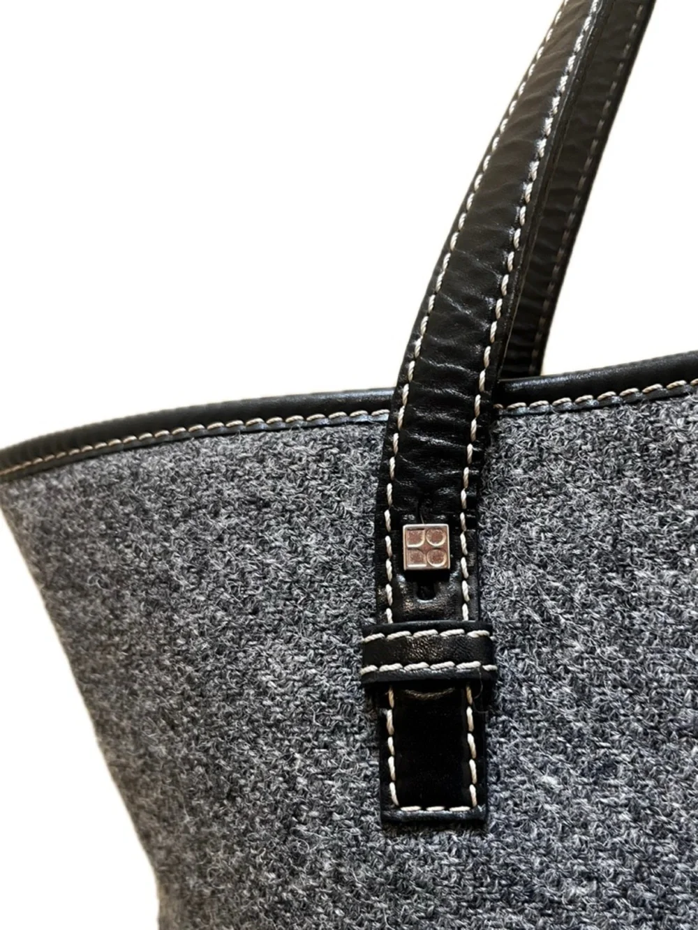 Kate Spade Vintage Wool Grey Patchwork Tote - Picture 4 of 16